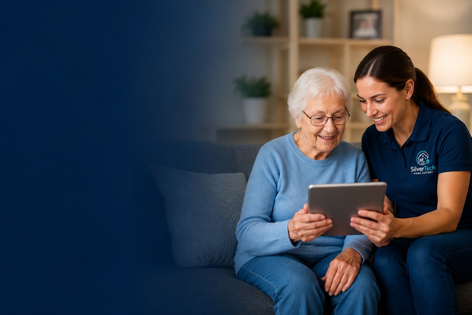 Friendly technology support for a senior at home