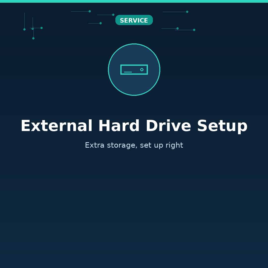 External Hard Drive Setup for seniors and families